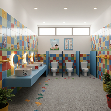 Hygienic washrooms designed for children