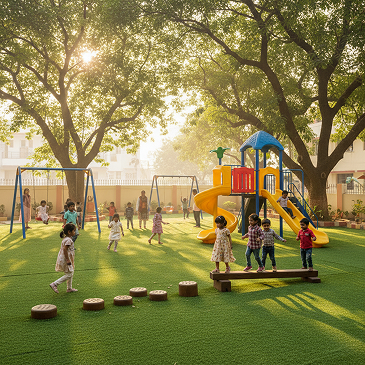 Outdoor play space for physical development