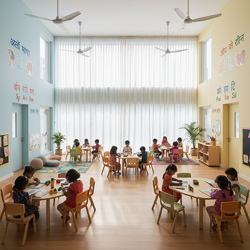Spacious, well-ventilated classrooms